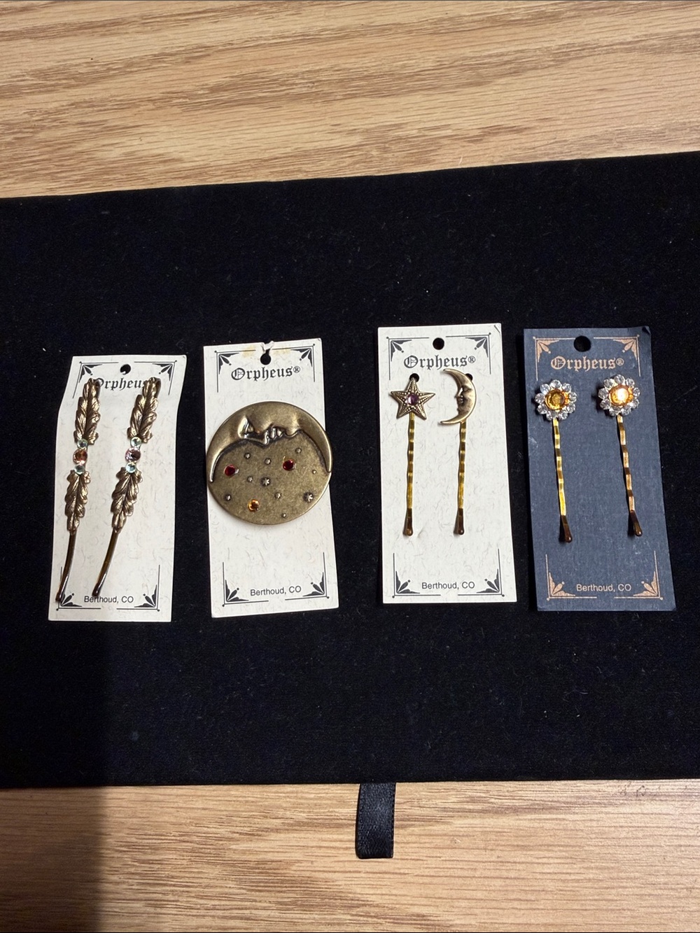 Orpheus Gold Tone Embellished Hair Pins & Barrette